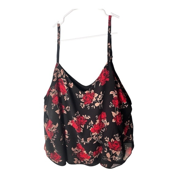 torrid Tops - Torrid Black and Red Floral Camisole